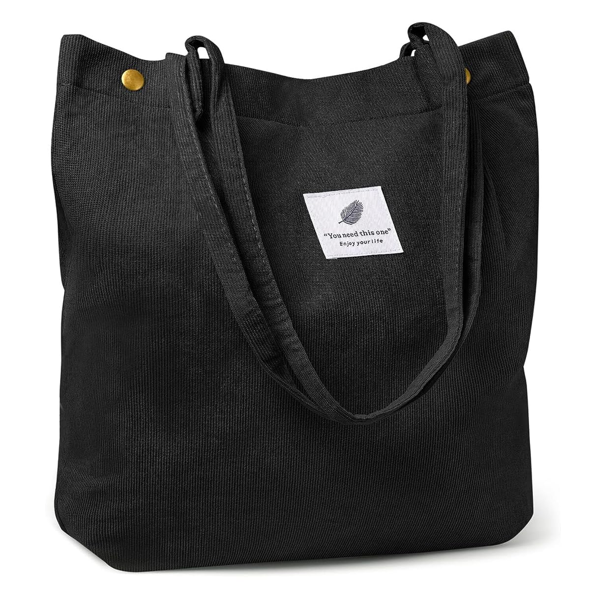 PALAY Tote Bag Corduroy Grocery Bag Large Hand Bag For Women Shopping Bag, Grocery Bag, Shoulder Bag For Shopping, Commuting, Black PALAY Tote Bag Corduroy Grocery Bag Large Hand Bag For Women Shopping Bag, Grocery Bag, Shoulder Bag For Shopping, Commuting, Black
